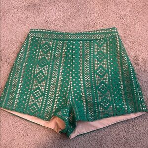 Endless Rose Green Lace Women's Shorts sz small